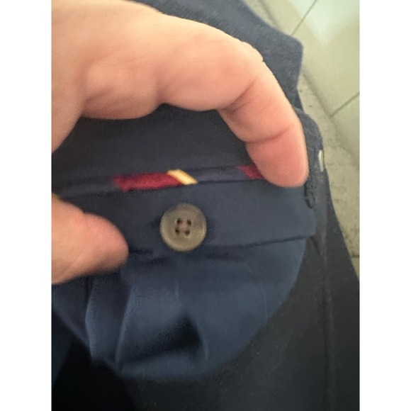 J Crew Bedford Men's Size 34x32 Wool Blend Dress Pants Navy Blue Herringbone - Picture 11 of 12